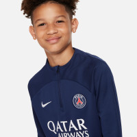 Nike Paris Saint-Germain Academy Pro Haut d'Entraînement 1/4-Zip 2023-2024 Enfants Bleu Foncé Blanc