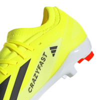 adidas X Crazyfast League Gazon Naturel Chaussures de Foot (FG) Jaune Vif Noir Blanc