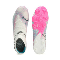 PUMA Future 7 Ultimate Low Gazon Naturel Gazon Artificiel Chaussures de Foot (MG) Blanc Rose Noir