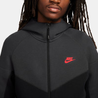 Nike Tech Fleece Sportswear Veste Noir Gris Rouge Vif