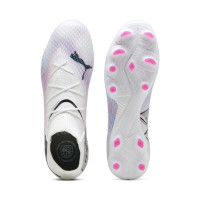 PUMA Future 7 Pro Gazon Naturel Gazon Artificiel Chaussures de Foot (MG) Blanc Rose Noir