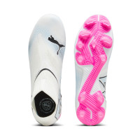 PUMA Future 7 Match+ Sans Lacets Gazon Naturel Gazon Artificiel Chaussures de Foot (MG) Blanc Rose Noir