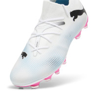 PUMA Future 7 Match Gazon Naturel Gazon Artificiel Chaussures de Foot (MG) Blanc Rose Noir