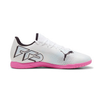 PUMA Future 7 Play Chaussures de Foot En Salle (IN) Blanc Rose Noir