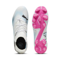 PUMA Future 7 Match Gazon Naturel Gazon Artificiel Chaussures de Foot (MG) Femmes Blanc Rose Noir