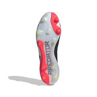 adidas Predator Elite Sans Lacets Gazon Naturel Chaussures de Foot (FG) Noir Blanc Rouge Vif