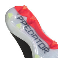 adidas Predator Elite Sans Lacets Gazon Naturel Chaussures de Foot (FG) Noir Blanc Rouge Vif