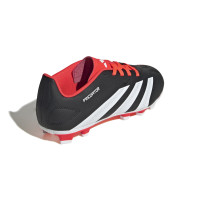adidas Predator Club Gazon Naturel Gazon Artificiel Chaussures de Foot (MG) Enfants Noir Blanc Rouge Vif