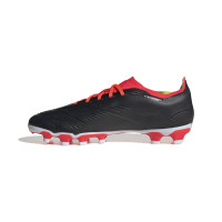 adidas Predator League Gazon Naturel Gazon Artificiel Chaussures de Foot (MG) Noir Blanc Rouge Vif