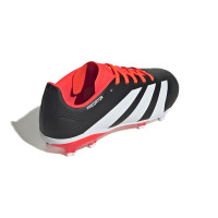 adidas Predator League Gazon Naturel Chaussures de Foot (FG) Enfants Noir Blanc Rouge Vif