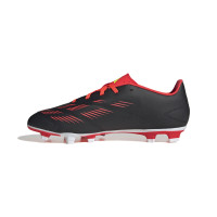 adidas Predator Club Gazon Naturel Gazon Artificiel Chaussures de Foot (MG) Noir Blanc Rouge Vif