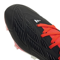 adidas Predator Pro Gazon Naturel Chaussures de Foot (FG) Noir Blanc Rouge Vif