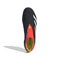 adidas Predator Elite Sans Lacets Crampons Vissés Chaussures de Foot (SG) Noir Blanc Rouge Vif