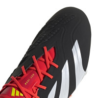 adidas Predator Elite Crampons Vissés Chaussures de Foot (SG) Noir Blanc Rouge Vif
