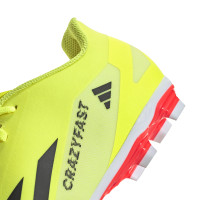 adidas X Crazyfast Club Gazon Naturel Gazon Artificiel Chaussures de Foot (MG) Jaune Vif Noir Blanc