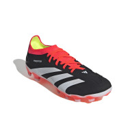 adidas Predator Pro Gazon Naturel Gazon Artificiel Chaussures de Foot (MG) Noir Blanc Rouge Vif