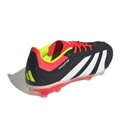 adidas Predator Elite Gazon Naturel Chaussures de Foot (FG) Enfants Noir Blanc Rouge Vif