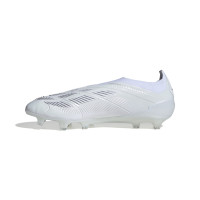 adidas Predator Elite Sans Lacets Gazon Naturel Chaussures de Foot (FG) Blanc Argenté