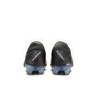 Nike Phantom GX II Elite Gazon Naturel Chaussures de Foot (FG) Noir Blanc Cassé Doré