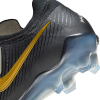 Nike Phantom GX II Elite Gras Voetbalschoenen (FG) Zwart Gebroken Wit Goud