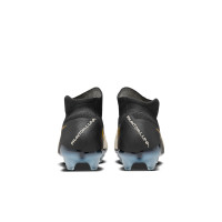 Nike Phantom Luna II Elite Gazon Naturel Chaussures de Foot (FG) Noir Blanc Cassé Doré