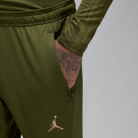 Nike Paris Saint-Germain X Jordan Strike Survêtement 1/4-Zip 2023-2024 Vert Foncé Beige