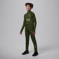 Nike Paris Saint-Germain X Jordan Strike Survêtement 1/4-Zip 2023-2024 Enfants Vert Foncé Beige