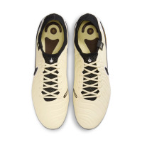 Nike Tiempo Legend 10 Elite Crampons Vissés Chaussures de Foot (SG) Anti-Clog Jaune Blanc Noir Doré