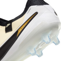 Nike Tiempo Legend 10 Elite Gazon Artificiel Chaussures de Foot (AG) Jaune Blanc Noir Doré