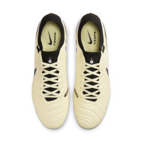 Nike Tiempo Legend 10 Pro Gazon Naturel Chaussures de Foot (FG) Jaune Blanc Noir Doré