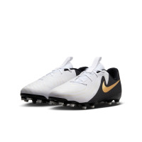 Nike Phantom GX II Academy Gazon Naturel Gazon Artificiel (MG) Enfants Noir Blanc Cassé Doré