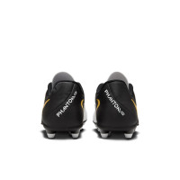 Nike Phantom GX II Club Gazon Naturel Gazon Artificiel Chaussures de Foot (MG) Noir Blanc Cassé Doré