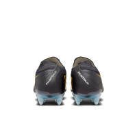 Nike Phantom GX II Elite Gazon Naturel Chaussures de Foot (SG) Anti-Clog Noir Blanc Cassé Doré
