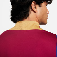 Nike FC Barcelona Strike Trainingstrui 1/4-Zip 2023-2024 Bordeauxrood Donkerblauw Goud