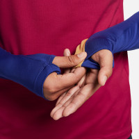 Nike FC Barcelona Strike Trainingstrui 1/4-Zip 2023-2024 Bordeauxrood Donkerblauw Goud