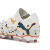 PUMA Future 7 Match Neymar Jr. Gazon Naturel Artificiel Chaussures de Foot (MG) Blanc Orange Multicolore