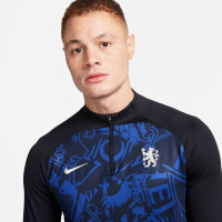 Nike Chelsea Strike Survêtement 1/4-Zip 2023-2024 Noir Bleu Blanc