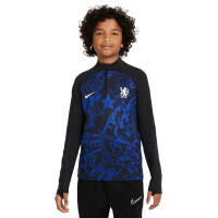 Nike Chelsea Strike Survêtement 1/4-Zip 2023-2024 Enfants Noir Bleu Blanc