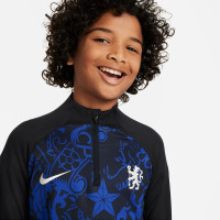Nike Chelsea Strike Survêtement 1/4-Zip 2023-2024 Enfants Noir Bleu Blanc