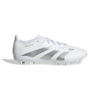 adidas Predator League Gazon Naturel Chaussures de Foot (FG) Blanc Argenté Gris