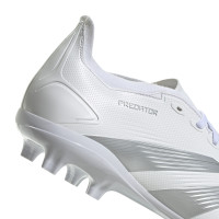 adidas Predator League Gazon Naturel Chaussures de Foot (FG) Blanc Argenté Gris