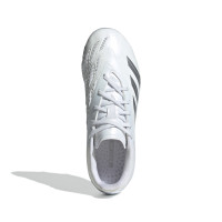 adidas Predator Elite Gazon Naturel Chaussures de Foot (FG) Enfants Blanc Argenté