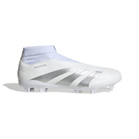 adidas Predator League Sans Lacets Gazon Naturel Chaussures de Foot (FG) Blanc Argenté