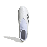 adidas Predator League Sans Lacets Gazon Naturel Chaussures de Foot (FG) Blanc Argenté