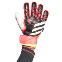 adidas Predator Match Fingersave Gants de Gardien de But Noir Rouge Vif Blanc Jaune