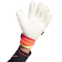 adidas Predator Match Fingersave Gants de Gardien de But Noir Rouge Vif Blanc Jaune