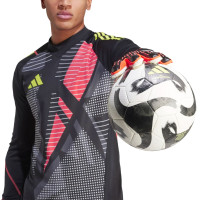 adidas Predator Match Fingersave Gants de Gardien de But Noir Rouge Vif Blanc Jaune