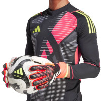 adidas Predator Match Fingersave Gants de Gardien de But Noir Rouge Vif Blanc Jaune