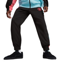 PUMA Manchester City Woven Pantalon d'Entraînement 2023-2024 Noir Bleu Clair Rose