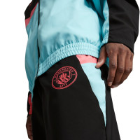 PUMA Manchester City Woven Pantalon d'Entraînement 2023-2024 Noir Bleu Clair Rose